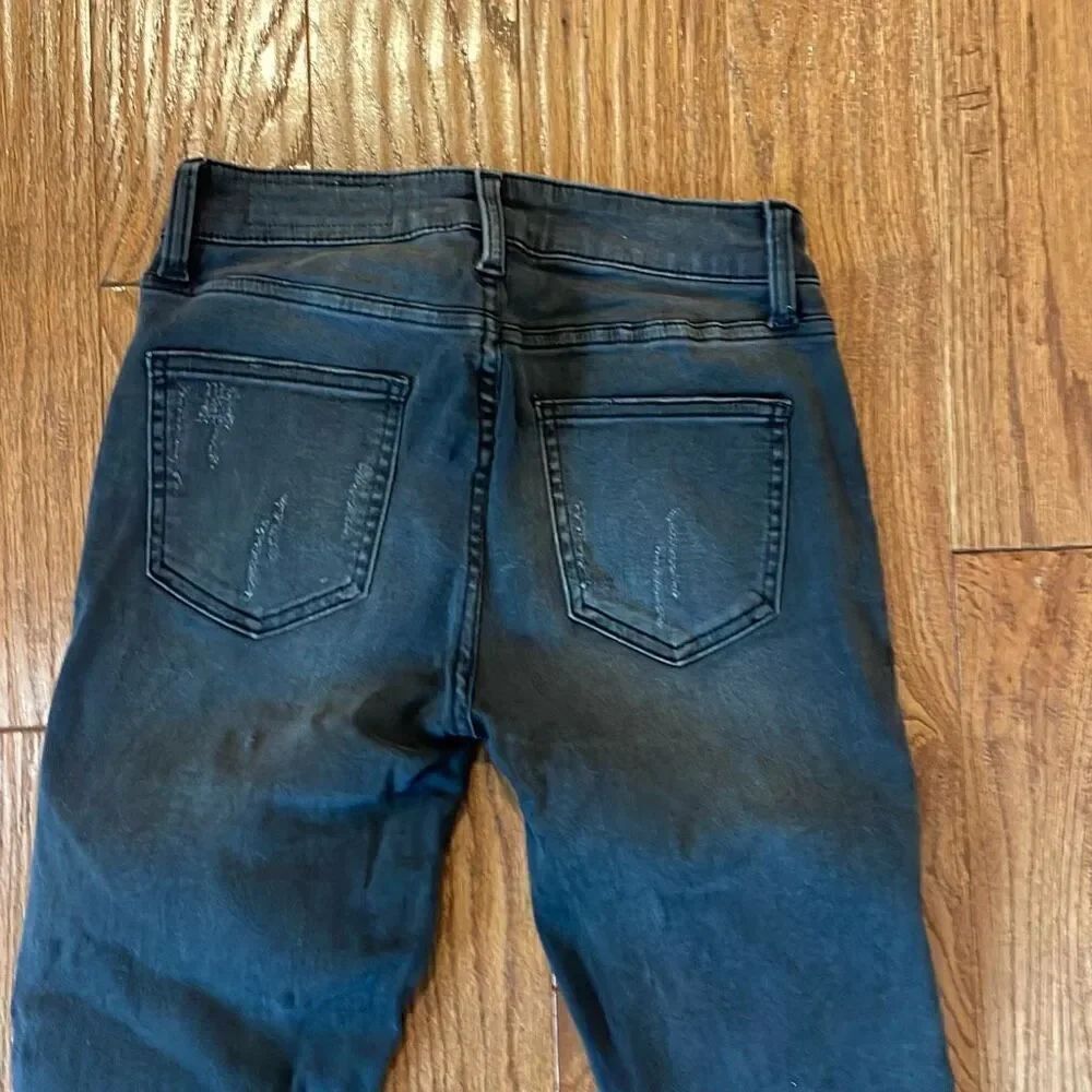 Pistola Audrey mid rise distressed grey skinny jean 24 - Picture 12 of 13